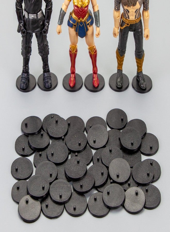 DisplayMore 32 Pieces 6 inch Action Figure Stand,Support Display Stands With Peg,Compatible with 1/12 Scale Marvel Legends /DC/ GI Joe/ MOTU Figure Toy (32PCS-Black-Round) - Image 1